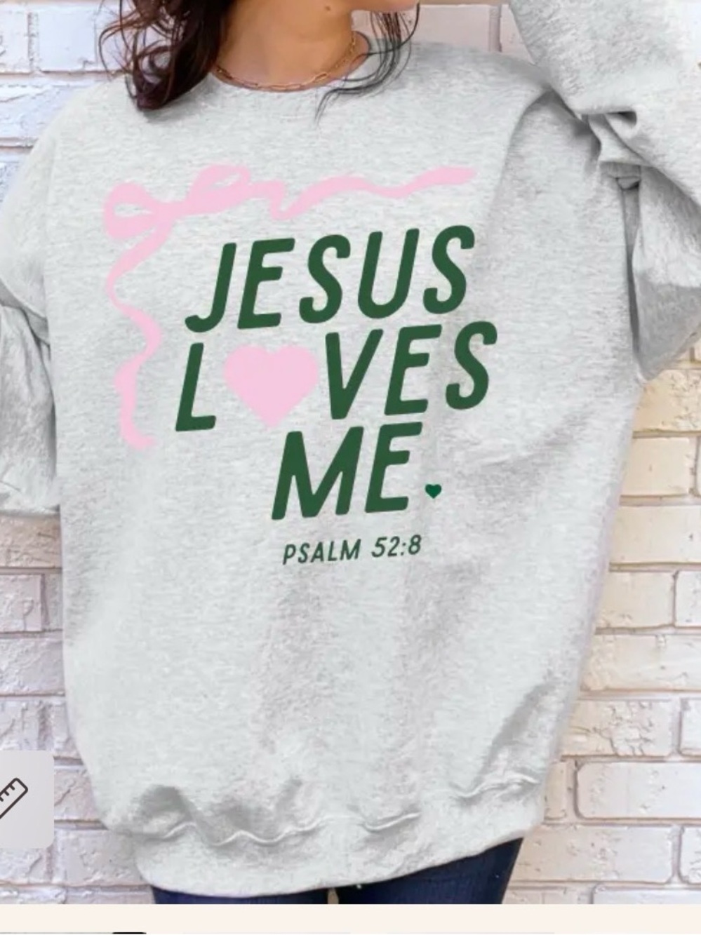 Comfort Colors Cream Sweatshirt & pants w Pink Heart Jesus Loves Me Graphic